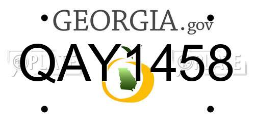 QAY1458 Georgia License Plate