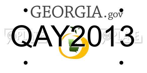 QAY2013 Georgia License Plate