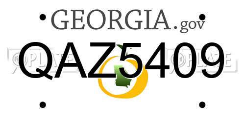 QAZ5409 Georgia License Plate