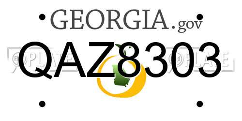 QAZ8303 Georgia License Plate