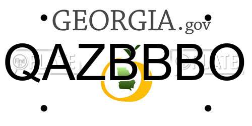 QAZBBBO Georgia License Plate