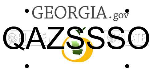 QAZSSSO Georgia License Plate
