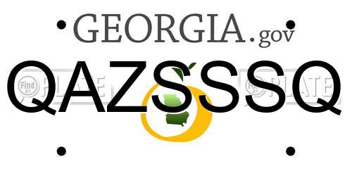 QAZSSSQ Georgia License Plate
