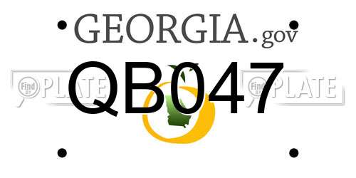 QB047 Georgia License Plate