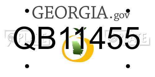 QB11455 Georgia License Plate