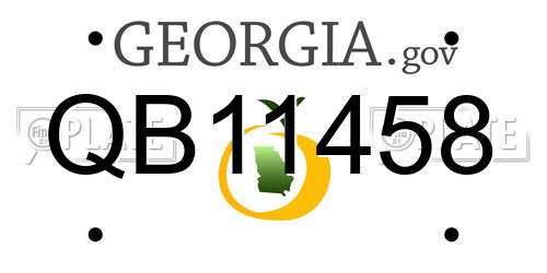 QB11458 Georgia License Plate