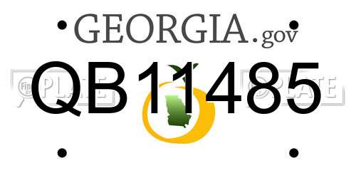 QB11485 Georgia License Plate
