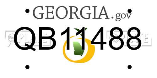 QB11488 Georgia License Plate