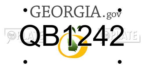 QB1242 Georgia License Plate