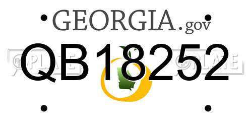 QB18252 Georgia License Plate