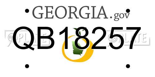 QB18257 Georgia License Plate