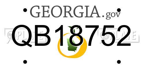 QB18752 Georgia License Plate