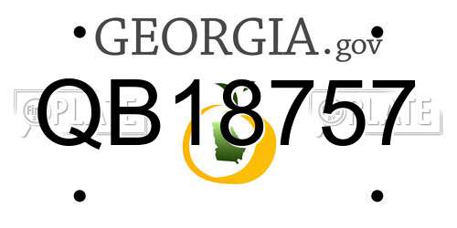 QB18757 Georgia License Plate