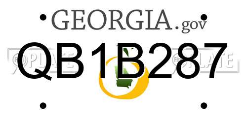QB1B287 Georgia License Plate