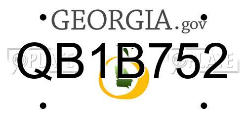 QB1B752 Georgia License Plate