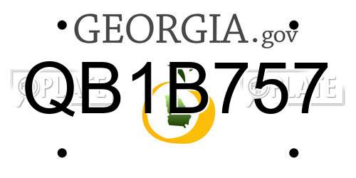 QB1B757 Georgia License Plate