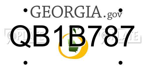 QB1B787 Georgia License Plate