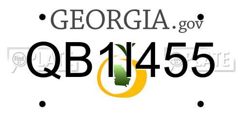 QB1I455 Georgia License Plate