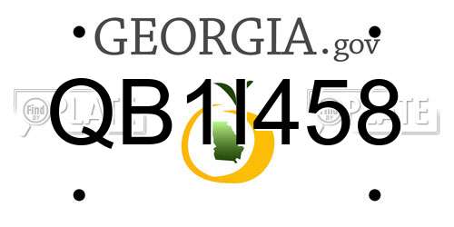 QB1I458 Georgia License Plate