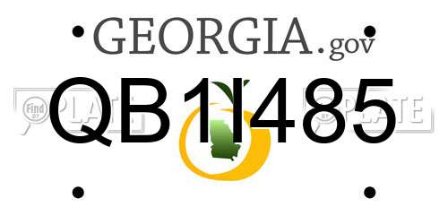 QB1I485 Georgia License Plate