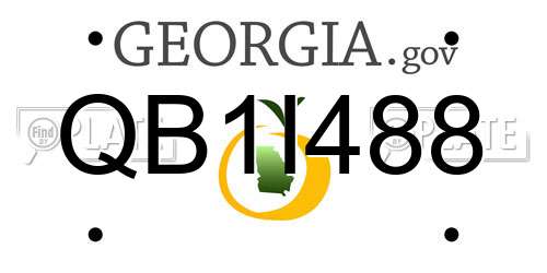 QB1I488 Georgia License Plate