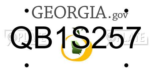 QB1S257 Georgia License Plate