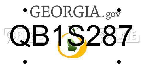 QB1S287 Georgia License Plate