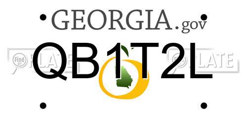 QB1T2L Georgia License Plate