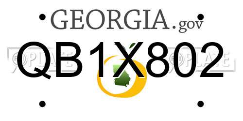 QB1X802 Georgia License Plate
