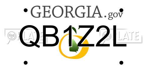 QB1Z2L Georgia License Plate