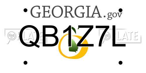 QB1Z7L Georgia License Plate
