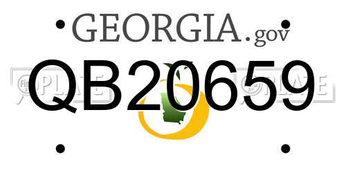 QB20659 Georgia License Plate