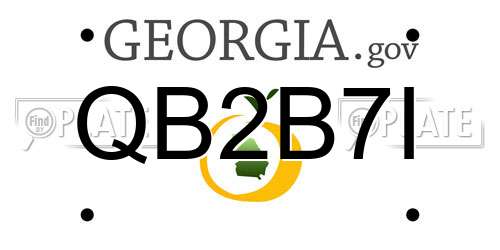 QB2B7I Georgia License Plate