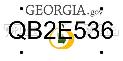 QB2E536 Georgia License Plate
