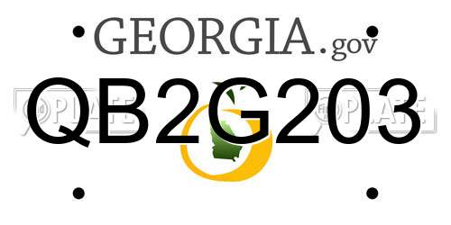 QB2G203 Georgia License Plate