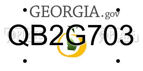 QB2G703 Georgia License Plate