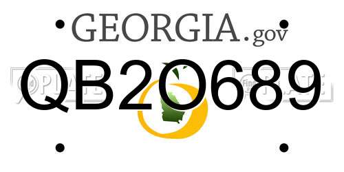 QB2O689 Georgia License Plate