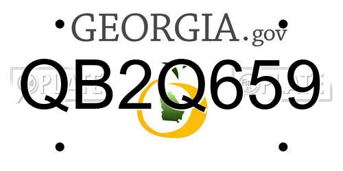 QB2Q659 Georgia License Plate