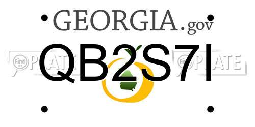 QB2S7I Georgia License Plate