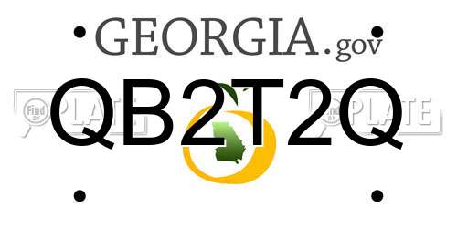 QB2T2Q Georgia License Plate