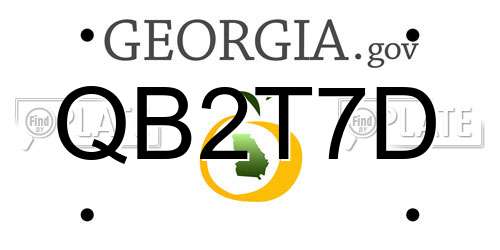 QB2T7D Georgia License Plate