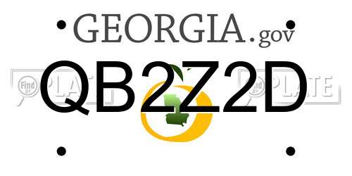 QB2Z2D Georgia License Plate