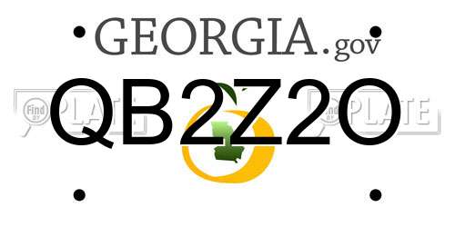 QB2Z2O Georgia License Plate