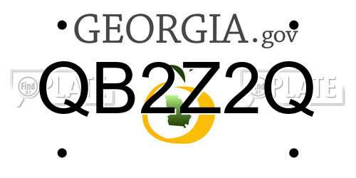QB2Z2Q Georgia License Plate