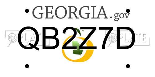 QB2Z7D Georgia License Plate