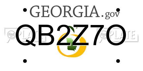 QB2Z7O Georgia License Plate