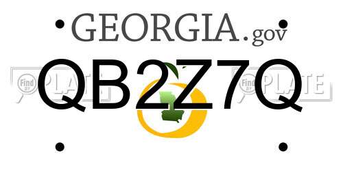 QB2Z7Q Georgia License Plate