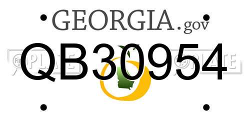 QB30954 Georgia License Plate