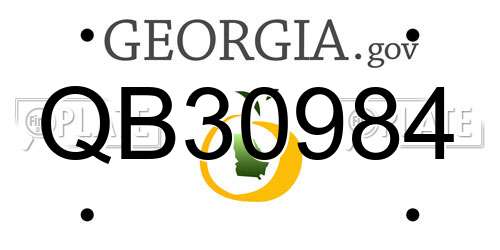 QB30984 Georgia License Plate