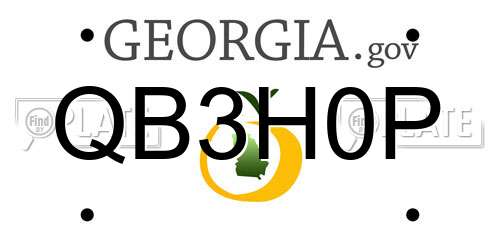 QB3H0P Georgia License Plate